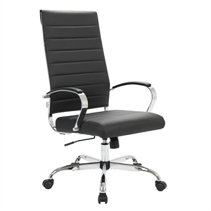 leisuremod benmar high-back mid-century modern leather office chair