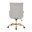 LeisureMod Harris High-Back Faux Leather Office Chair With Gold Frame in Tan