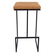 LeisureMod Quincy Quilted Stitched Leather Bar Stools in Light Brown