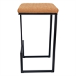 LeisureMod Quincy Quilted Stitched Leather Bar Stools in Light Brown