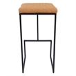 LeisureMod Quincy Quilted Stitched Leather Bar Stools in Light Brown