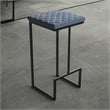 LeisureMod Quincy Quilted Stitched Leather Bar Stools in Peacock Blue