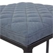 LeisureMod Quincy Quilted Stitched Leather Bar Stools in Peacock Blue