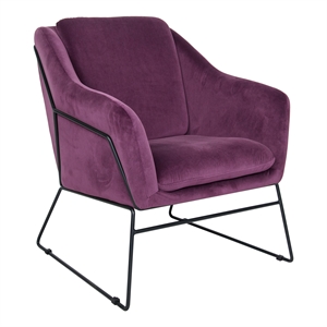 leisuremod harmony velvet accent armchair with metal frame legs
