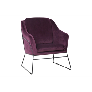 leisuremod harmony velvet accent armchair with metal frame legs