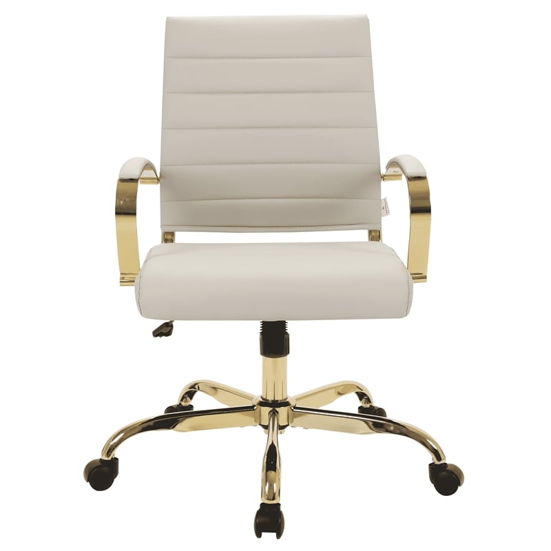 LeisureMod Benmar Modern Adjustable Leather Office Chair in Tan