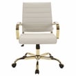 LeisureMod Benmar Modern Adjustable Leather Office Chair in Tan