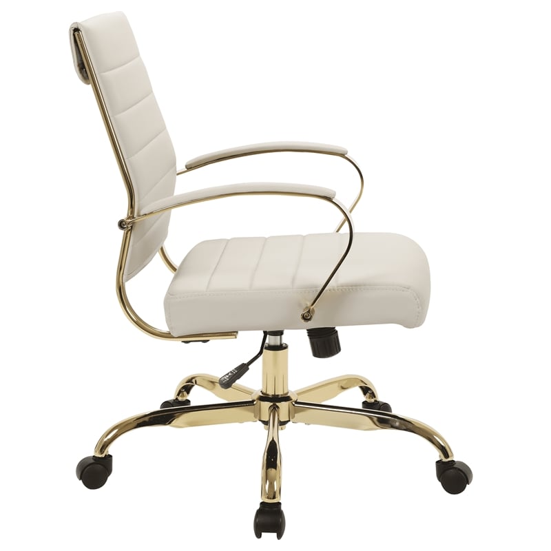 LeisureMod Benmar Modern Adjustable Leather Office Chair in Tan