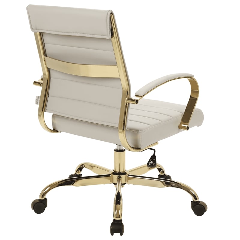 LeisureMod Benmar Modern Adjustable Leather Office Chair in Tan