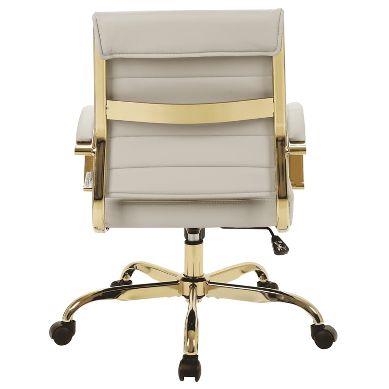 LeisureMod Benmar Modern Adjustable Leather Office Chair in Tan