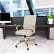 LeisureMod Benmar Modern Adjustable Leather Office Chair in Tan