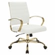 LeisureMod Benmar Modern Adjustable Leather Office Chair in White