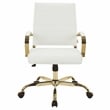 LeisureMod Benmar Modern Adjustable Leather Office Chair in White
