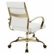 LeisureMod Benmar Modern Adjustable Leather Office Chair in White