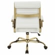 LeisureMod Benmar Modern Adjustable Leather Office Chair in White