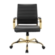 LeisureMod Benmar Modern Adjustable Leather Office Chair in Black