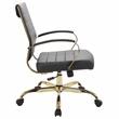 LeisureMod Benmar Modern Adjustable Leather Office Chair in Black