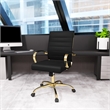 LeisureMod Benmar Modern Adjustable Leather Office Chair in Black
