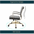 LeisureMod Benmar Modern Adjustable Leather Office Chair in Black