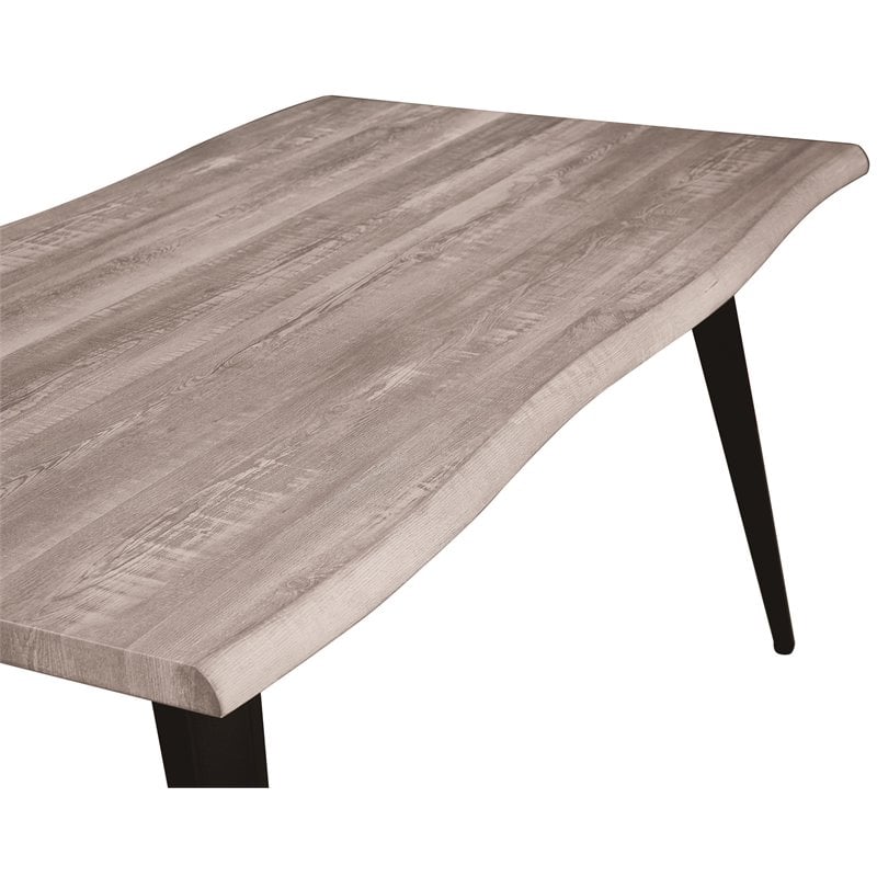 LeisureMod Ravenna Rectangular Sunbleached Gray Wood 63