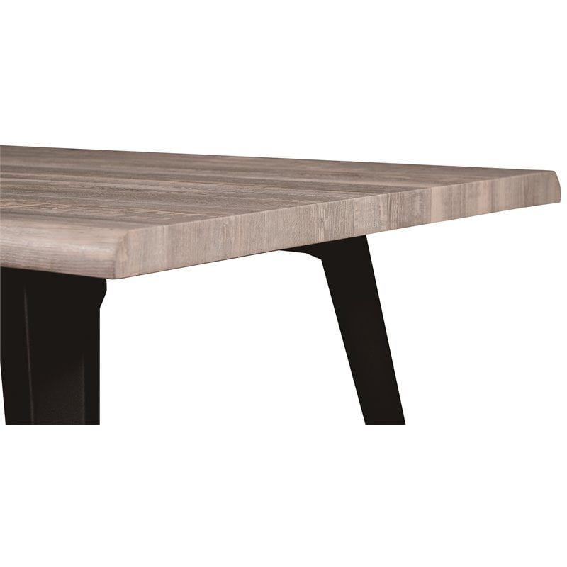 LeisureMod Ravenna Rectangular Sunbleached Gray Wood 63
