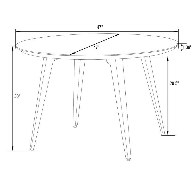 LeisureMod Ravenna Round Butternut Wood 47