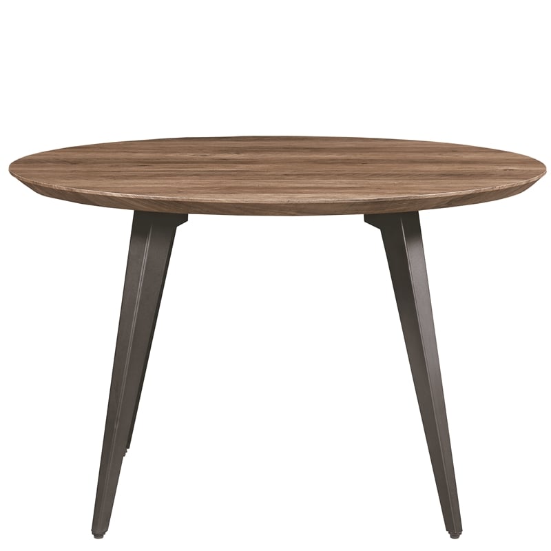 LeisureMod Ravenna Round Brown Wood 47