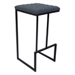 LeisureMod Quincy Quilted Stitched Leather Bar Stools Set of 2 in Peacock Blue