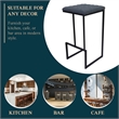 LeisureMod Quincy Quilted Stitched Leather Bar Stools Set of 2 in Peacock Blue