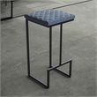 LeisureMod Quincy Quilted Stitched Leather Bar Stools Set of 2 in Peacock Blue