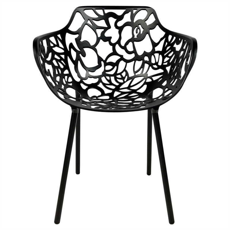 LeisureMod Devon Modern Outdoor Aluminum Bistro Set 1 Table & 2 Chairs