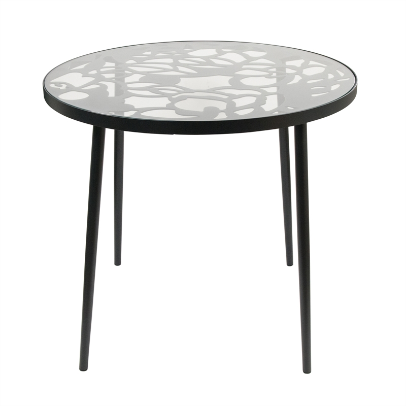 LeisureMod Devon Modern Outdoor Aluminum Bistro Set 1 Table & 2 Chairs