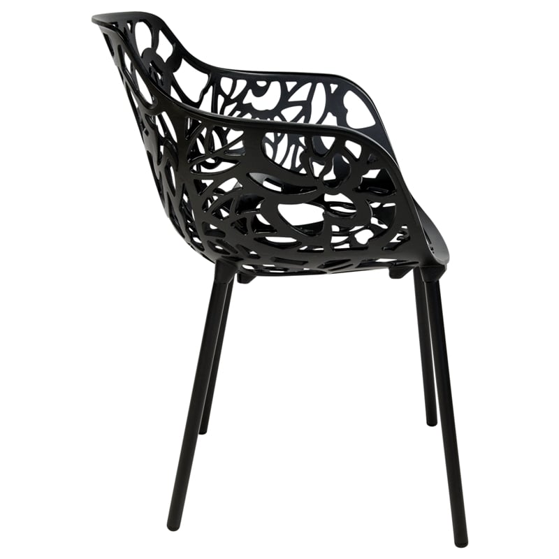 LeisureMod Devon Modern Outdoor Aluminum Bistro Set 1 Table & 2 Chairs