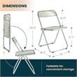 LeisureMod Lawrence Acrylic Folding Chair With Metal Frame in Amber