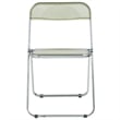 LeisureMod Lawrence Acrylic Folding Chair With Metal Frame in Amber