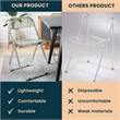 LeisureMod Lawrence Acrylic Folding Chair With Metal Frame in Amber (Set of 2)