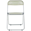 LeisureMod Lawrence Acrylic Folding Chair With Metal Frame in Amber (Set of 2)