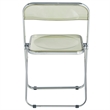 LeisureMod Lawrence Acrylic Folding Chair With Metal Frame in Amber (Set of 2)