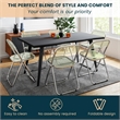 LeisureMod Lawrence Acrylic Folding Chair With Metal Frame in Amber (Set of 4)