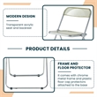 LeisureMod Lawrence Acrylic Folding Chair With Metal Frame in Amber (Set of 4)