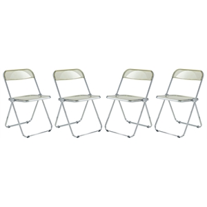 lawrence acrylic folding chair with metal frame set of 4