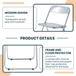 LeisureMod Lawrence Acrylic Folding Chair With Metal Frame in Clear