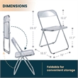 LeisureMod Lawrence Acrylic Folding Chair With Metal Frame in Clear