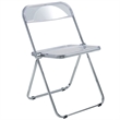 LeisureMod Lawrence Acrylic Folding Chair With Metal Frame in Clear