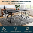 LeisureMod Lawrence Acrylic Folding Chair With Metal Frame Set of 2 in Clear