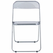LeisureMod Lawrence Acrylic Folding Chair With Metal Frame Set of 2 in Clear