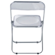 LeisureMod Lawrence Acrylic Folding Chair With Metal Frame Set of 2 in Clear