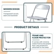 LeisureMod Lawrence Acrylic Folding Chair With Metal Frame Set of 4 in Clear