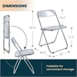 LeisureMod Lawrence Acrylic Folding Chair With Metal Frame Set of 4 in Clear