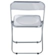 LeisureMod Lawrence Acrylic Folding Chair With Metal Frame Set of 4 in Clear